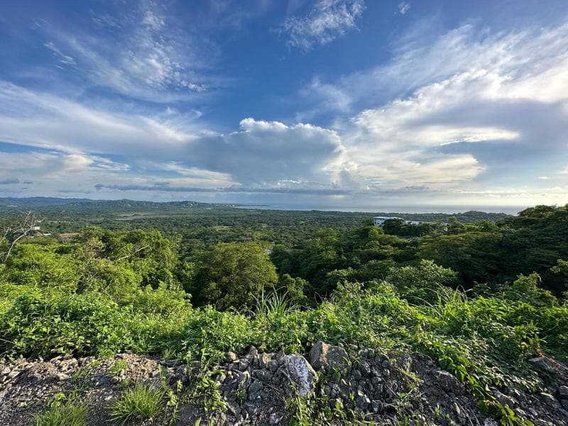 Ocean View Lot for Sale in Los Almendros Hills, Playa Grande with water on site.